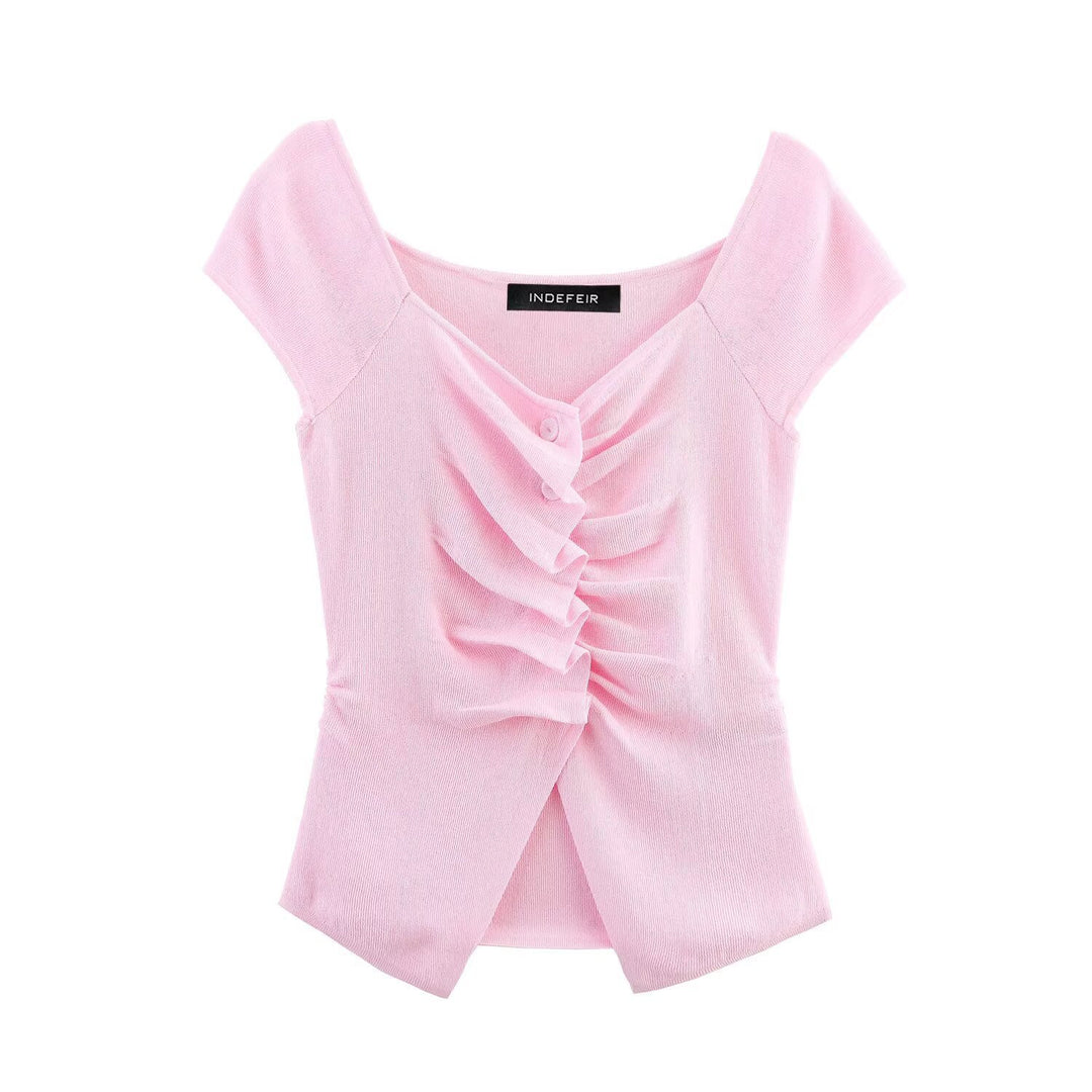 Femme Rüschenschlanke Pasform Top Stilla