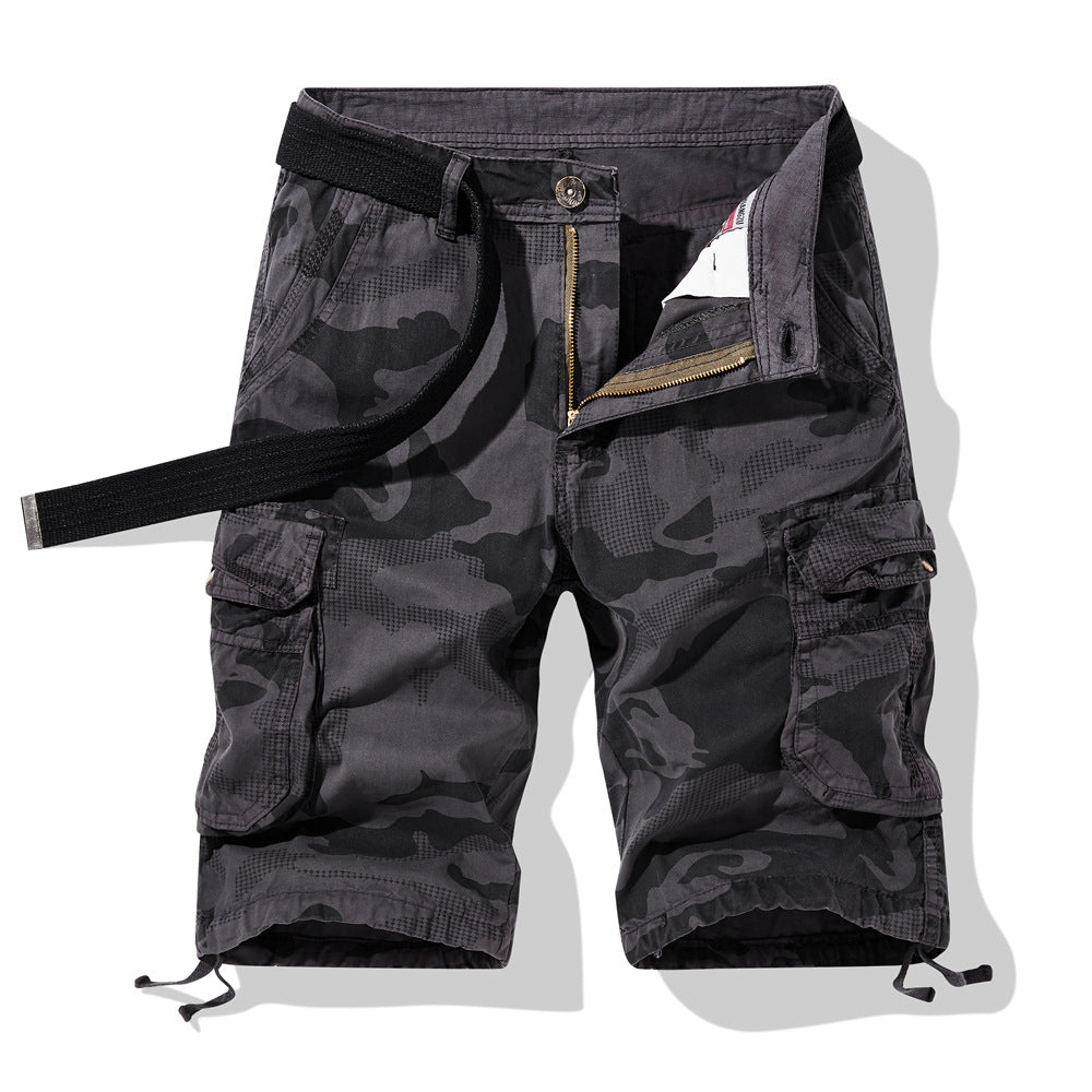 Herrer Camouflage Cargo-Shorts med funktionelle sidelommer og justerbar talje Stilla