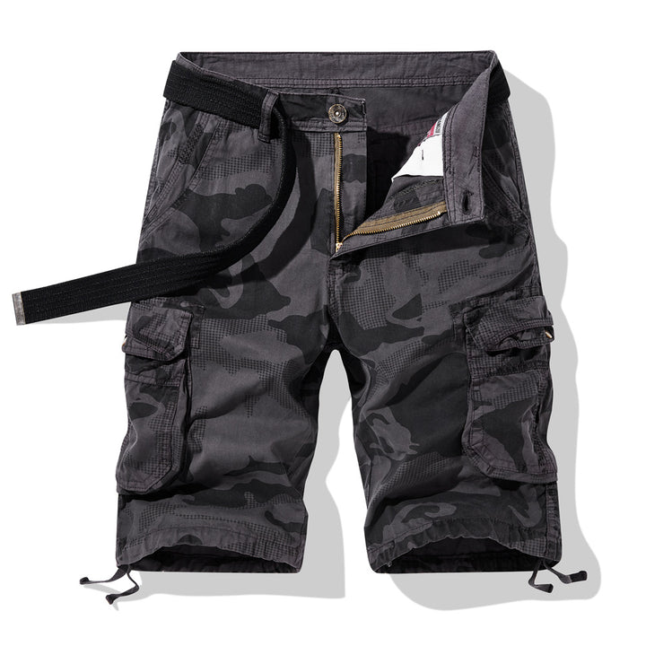 Herrer Camouflage Cargo-Shorts med funktionelle sidelommer og justerbar talje Stilla