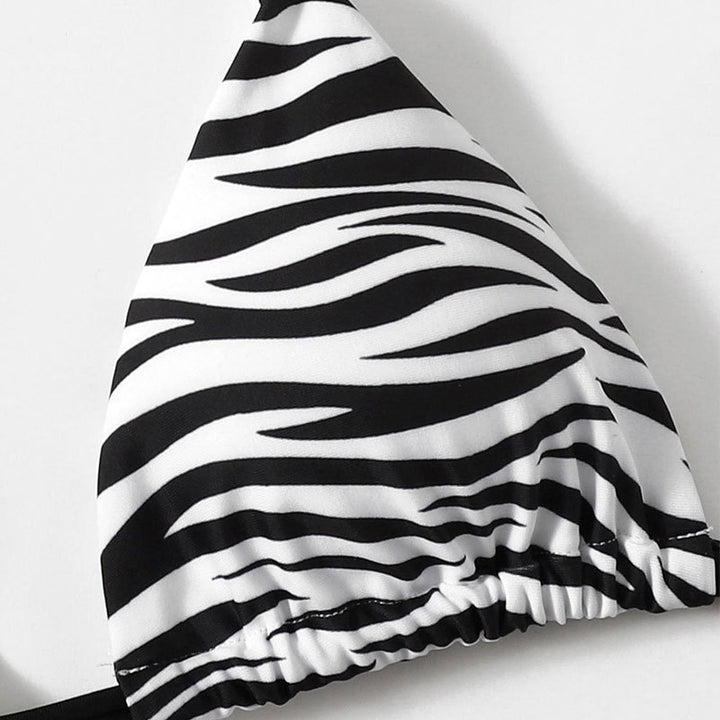 Dame trekantskåret zebra-mønster bikini-sæt Stilla
