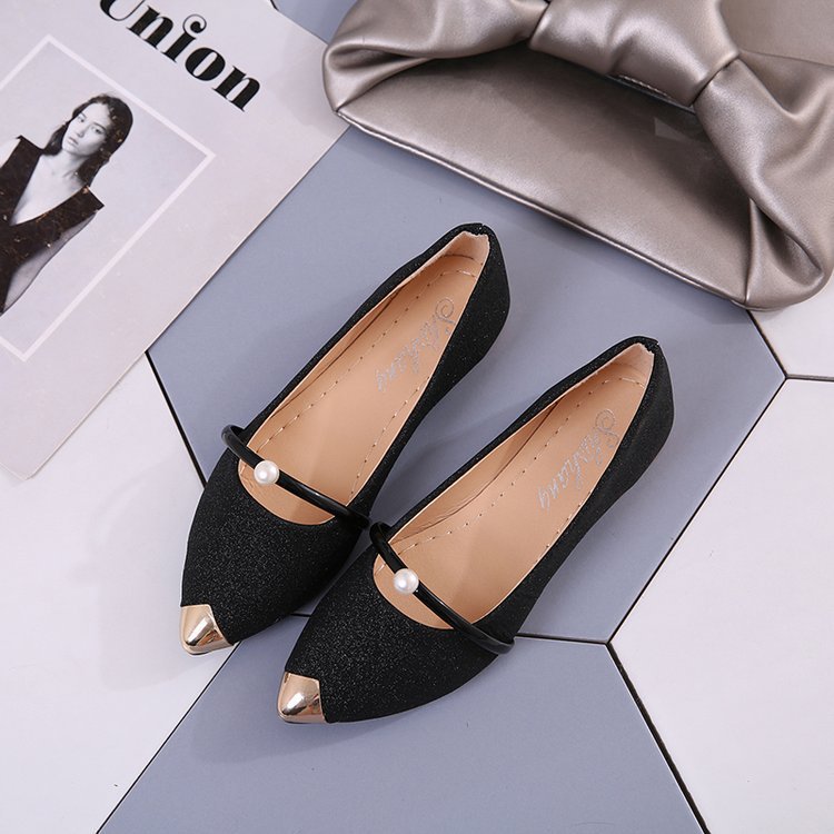 Dame Glamourøse Ballerinas med Metallic-elementer Stilla