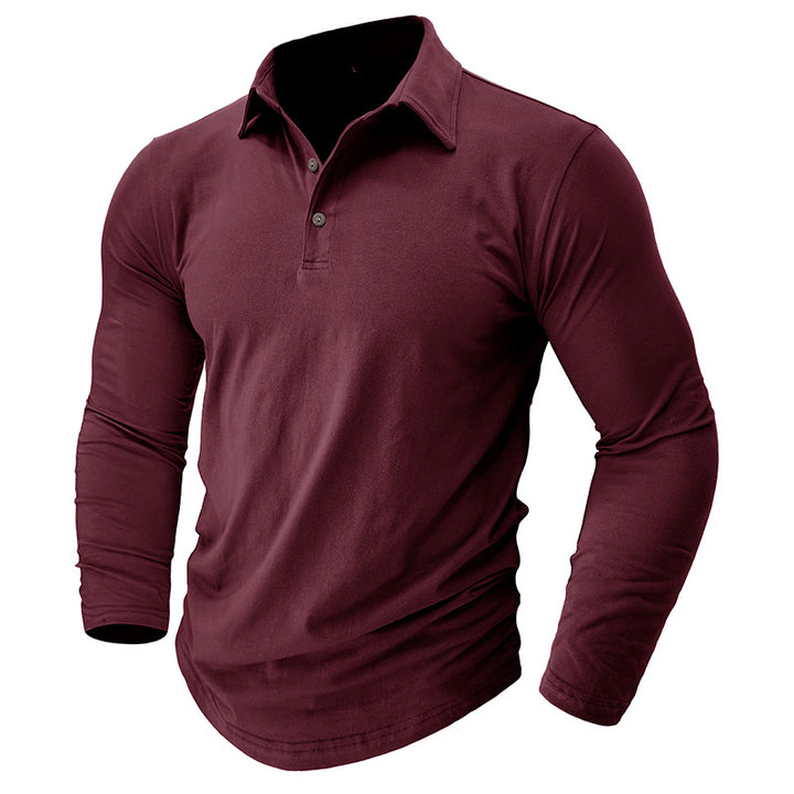 Herrer Langærmet Poloshirt med høj kvalitet bomuld og elegant snit Stilla