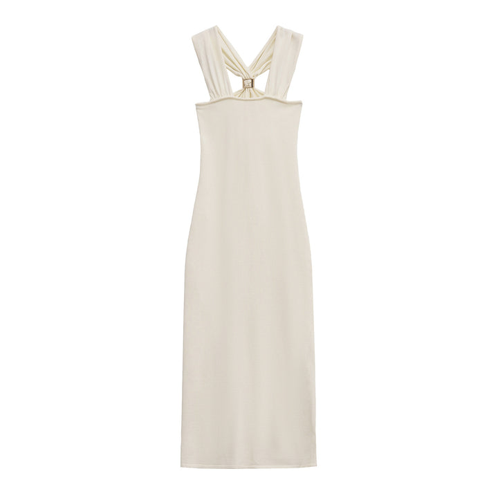 Femme Elegante Maxi Kjole med Unik Ryg Design Stilla