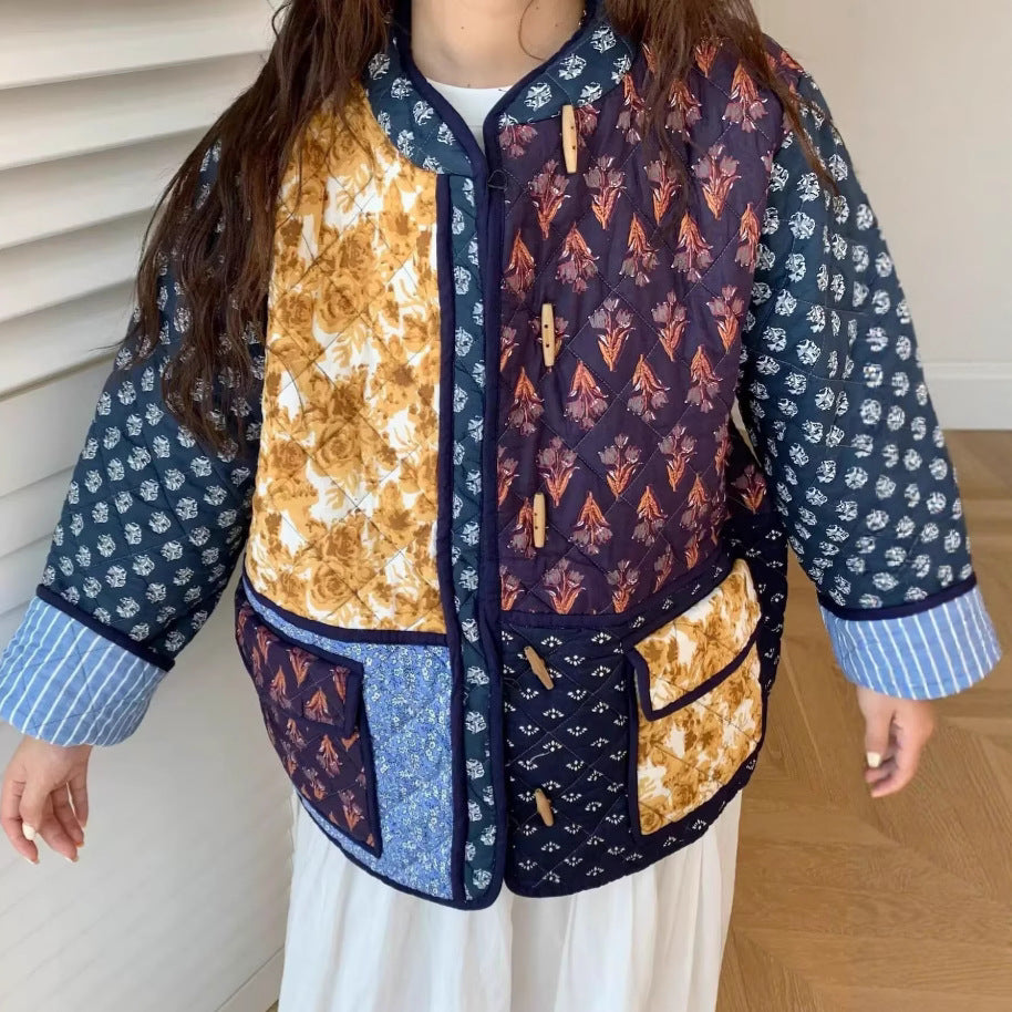 Femme quiltet floral Utility-jakke Stilla