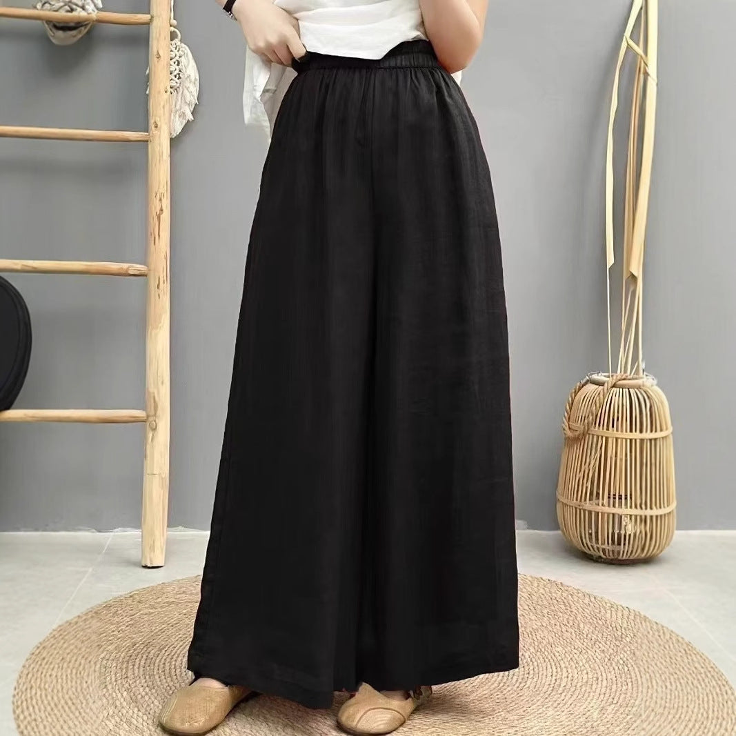 Dame Flydende Brede Linned Culottes Stilla