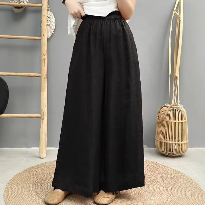 Dame Flydende Brede Linned Culottes Stilla