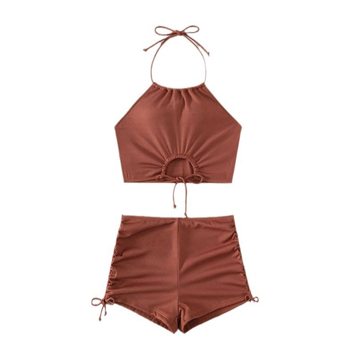 Dame sporty bikini-sæt med højhalset top og justerbare bukser Stilla