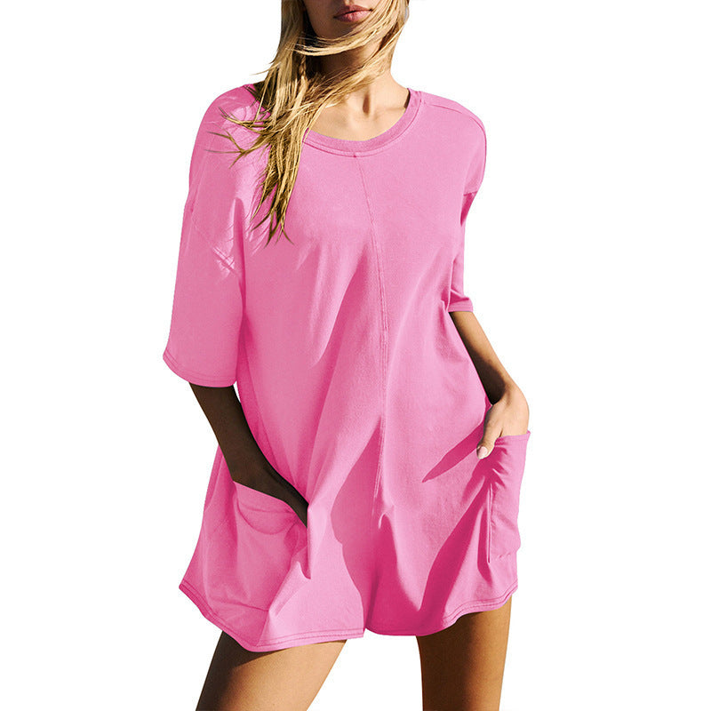 Dame Behagelig Oversized-T-Shirt med praktisk lomme Stilla
