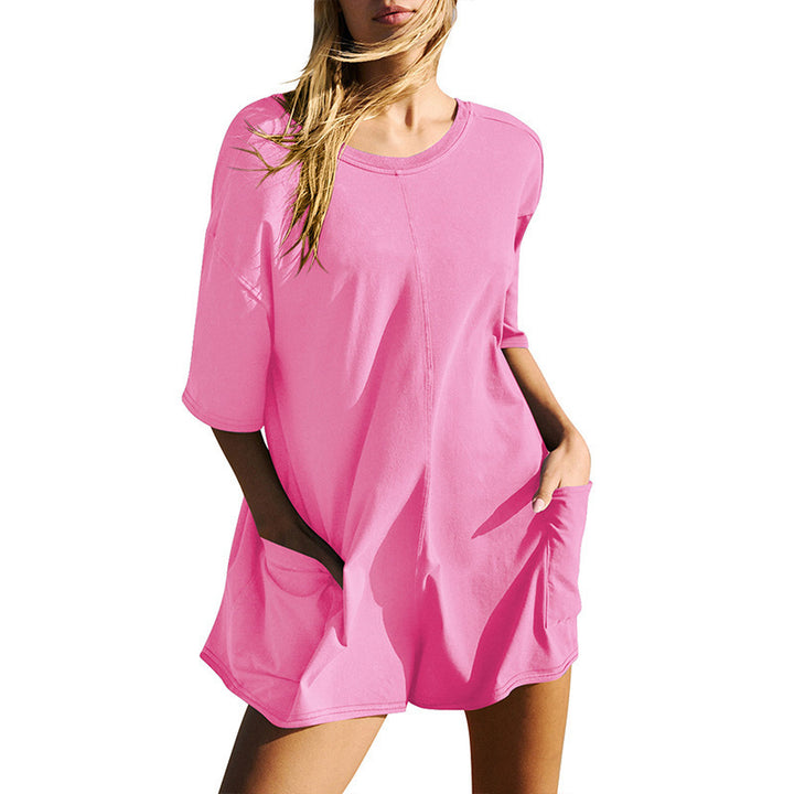 Dame Behagelig Oversized-T-Shirt med praktisk lomme Stilla
