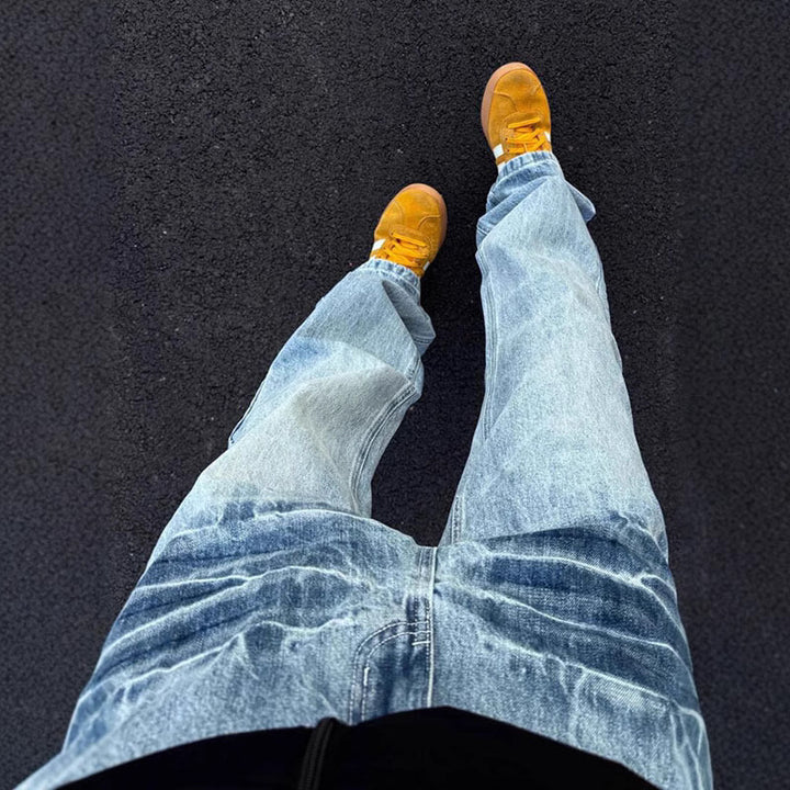 Herrer Løse Baggy-Jeans med moderne vaskeeffekt og behagelig snit Stilla