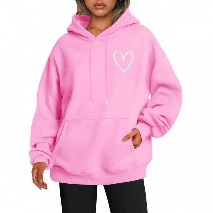 Kvinder hoodie med cool hjertemotiv Skovae
