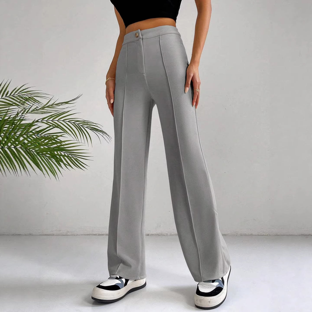 Dame Elegant High-Waist Buks med sidelommer og smalt snit Skovae