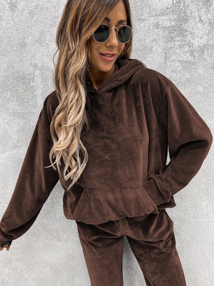 Kvinders hyggelige fleece hoodie med afslappede detaljer Skovae