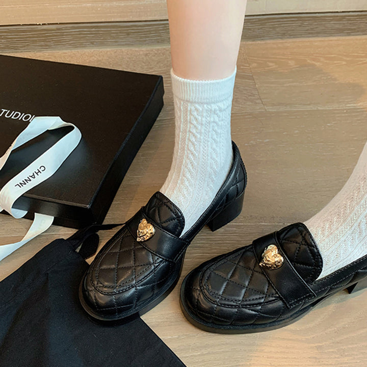 Femme quiltede Slipper med hjerte detalje Stilla