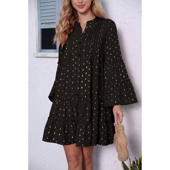 Dame Button-Up Lag Mini Kjole Stilla