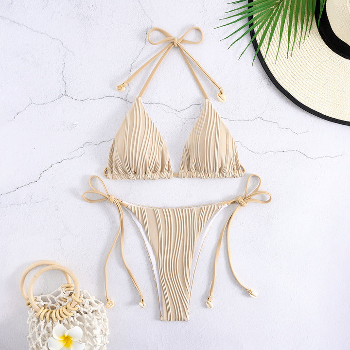 Dame Rib High-Cut Bikini Sæt Stilla