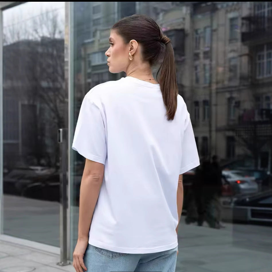 Dame Oversized T-shirt med kreativ tekst og afslappet snit Stilla