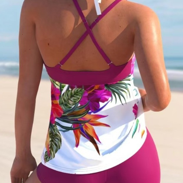 Dame Tankini-sæt med sporty top og komfortable shorts Stilla