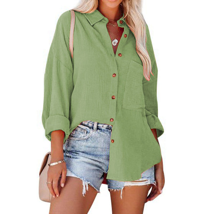 Dame afslappet oversized bluse med knapdetaljer Stilla