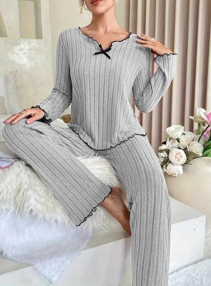 Dame pyjamas i elegant ribdesign Stilla