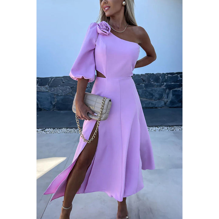 Dame Elegant onepiece-kjole med asymmetrisk design og sidelæg Stiila