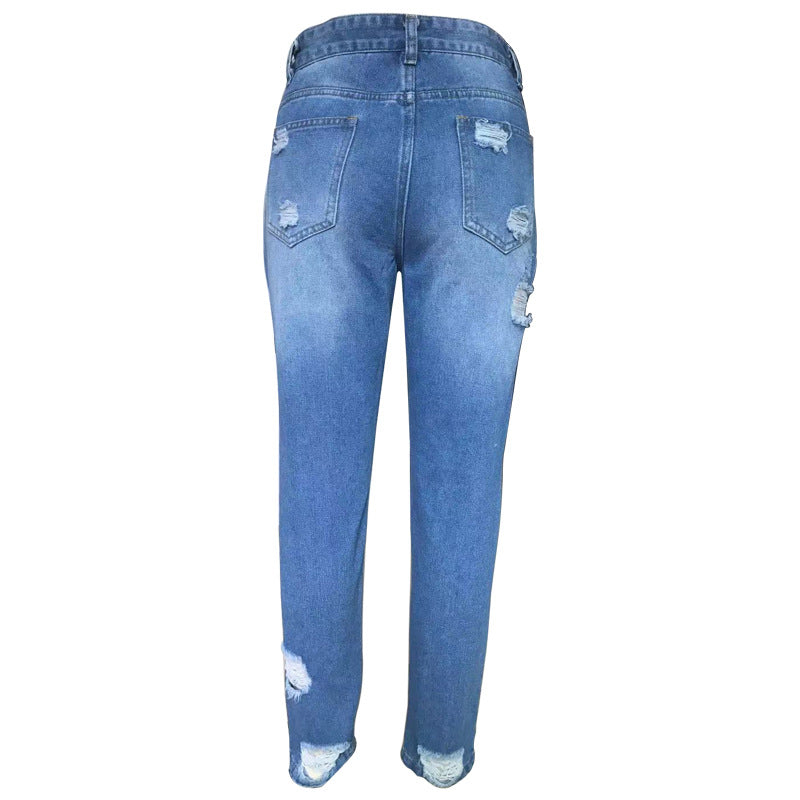 Dame Rivet Mom-Jeans med afslappet snit og afslappede opsmøjninger Stilla