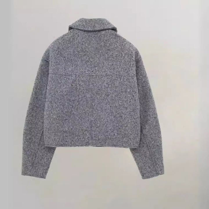 Dame Cropped Jakke med trykknapper og brystlommer Stilla