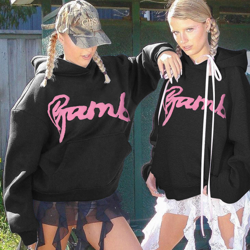 Dame Hoodie med kunstnerisk logo-design og afslappet snit Stilla
