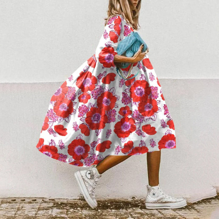 Dame Elegant Maxikjole med kunstnerisk blomsterdesign Stilla