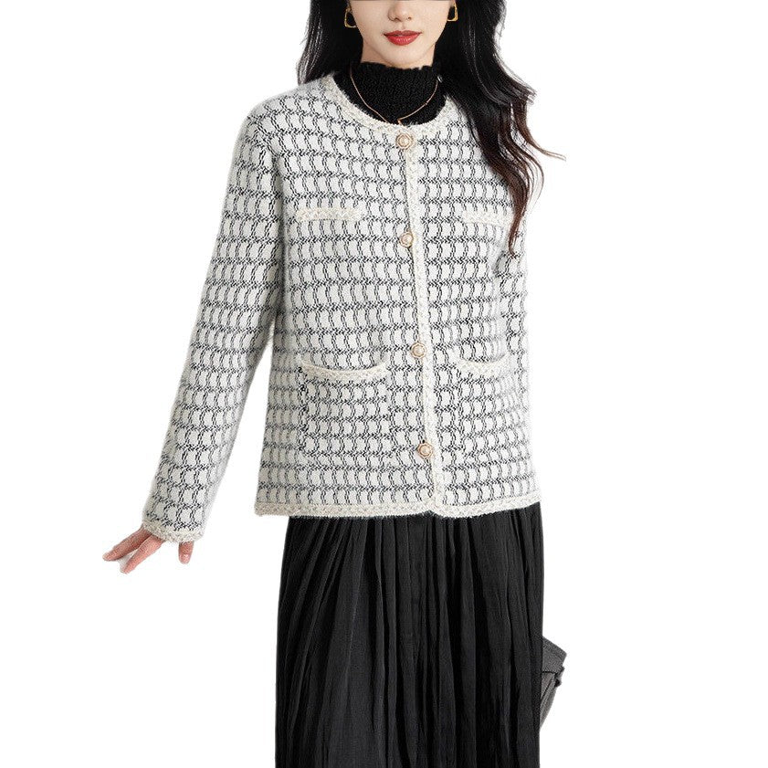 Dames elegant cardigan med tekstureret mønster og knapdetaljer Stilla