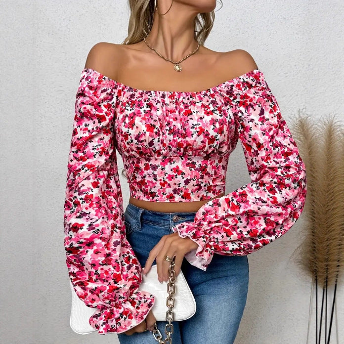 Dame Off-Shoulder Floral Crop Top Stilla