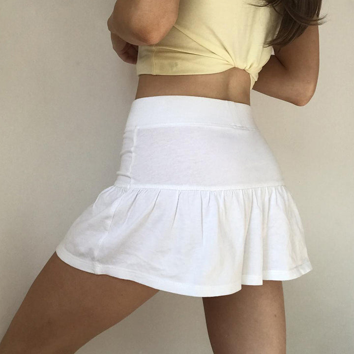 Damer mini skirt med svingende lag-design og elastisk talje Skovae