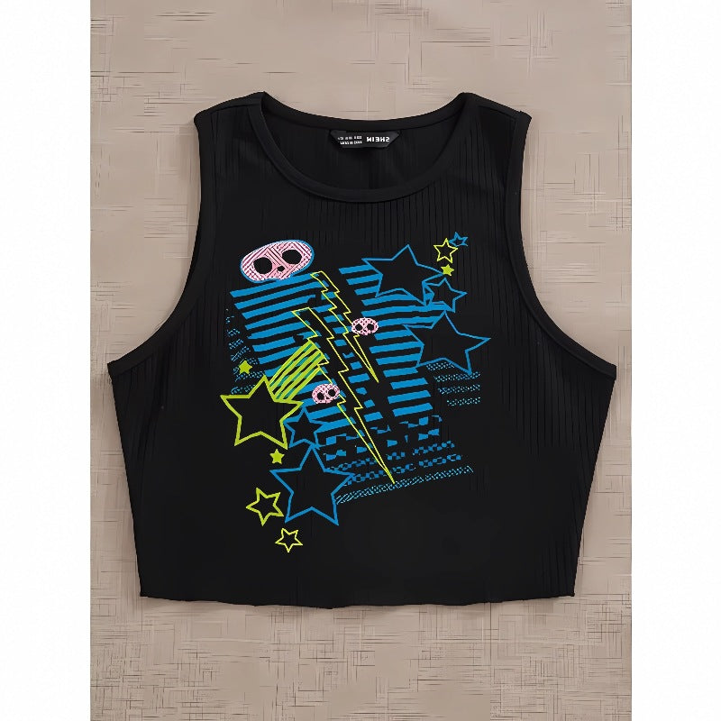 Dame T-shirt med livlige grafikker og unikt design Skovae