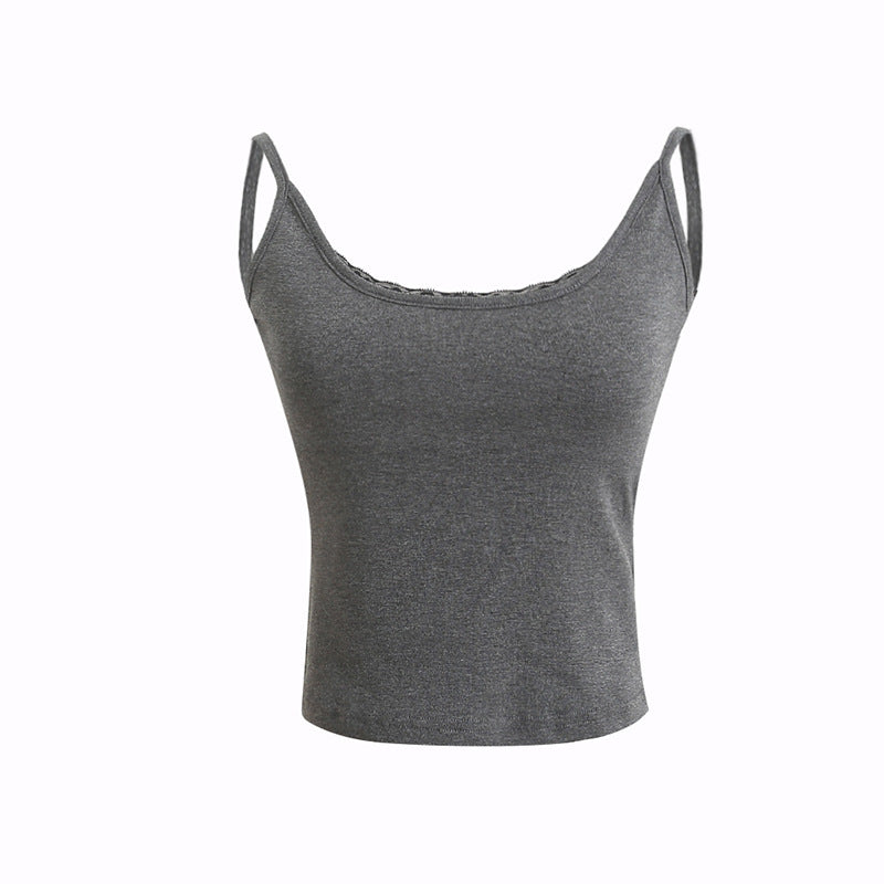 Dame ærmeløst basic top med trendy U-udskæring og fine ribdetaljer Stilla