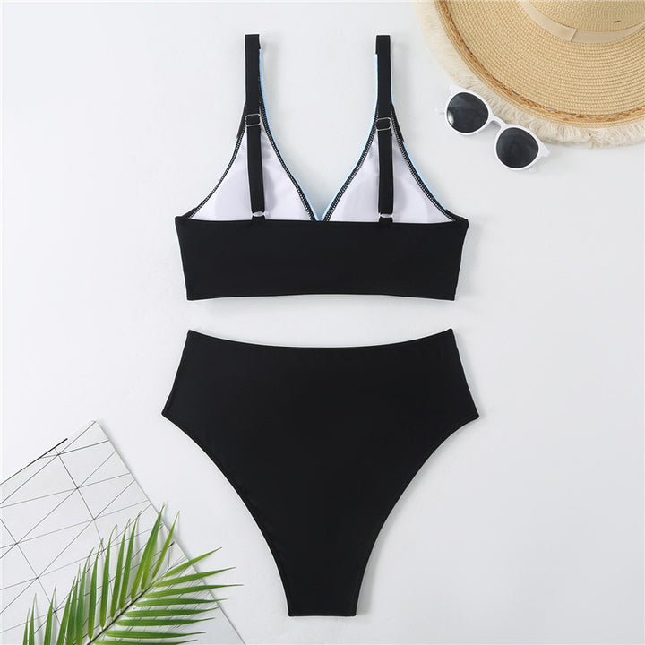 Dame triangel-bikini-sæt med moderne omslagsdesign og elastisk talje Stilla