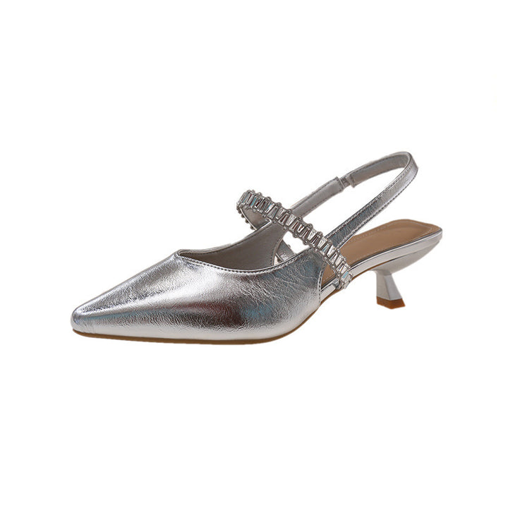 Dame Slingback Hælmules med spids tå og dekorerende remme Stilla