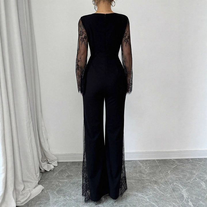 Dame Elegant jumpsuit med skinnende spids og bredt ben Skovae