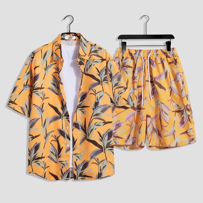 Herrer Tropical Print Fritids Kort sæt Stilla