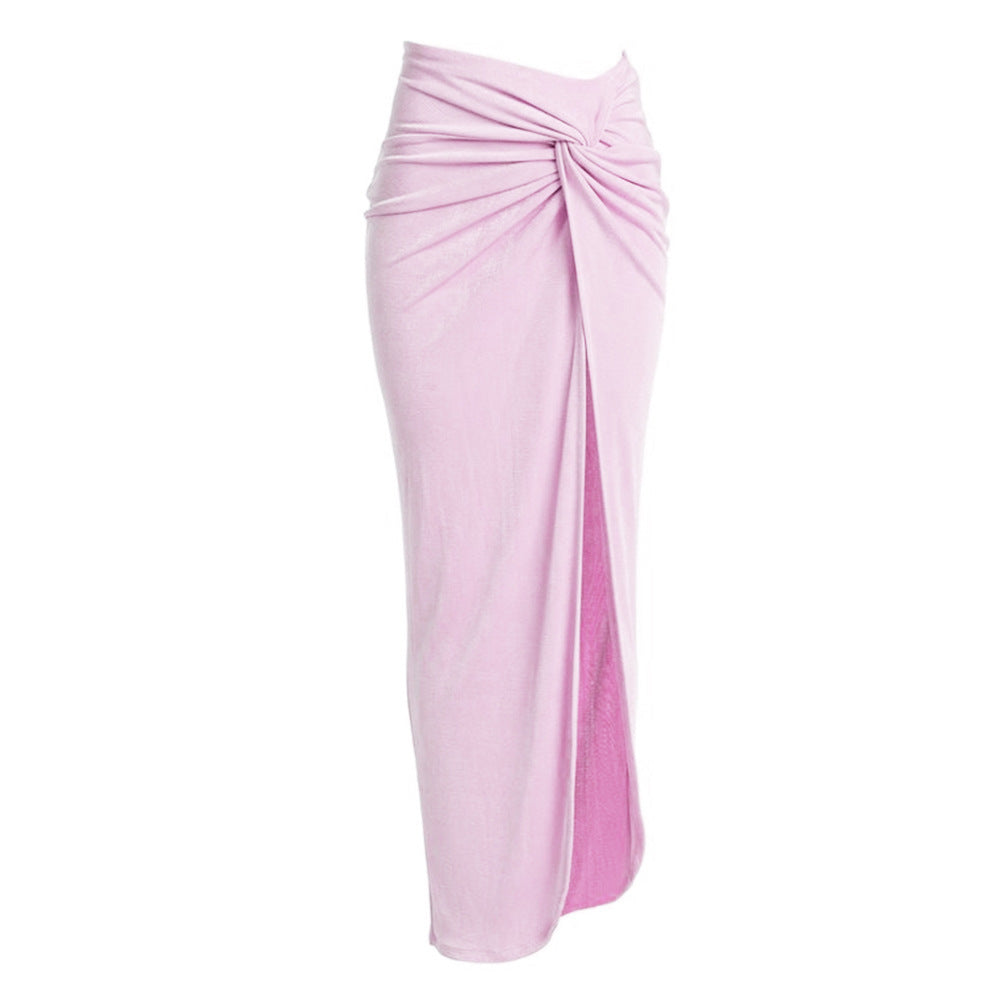 Dame badedragt med raffinerede draperinger og elegante gulddetaljer Skovae
