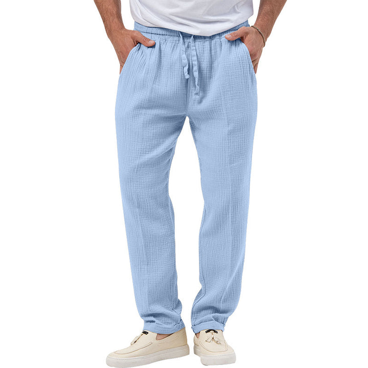 Herrer casual linned fritidsbukser med elastisk talje og sidelommer Stilla