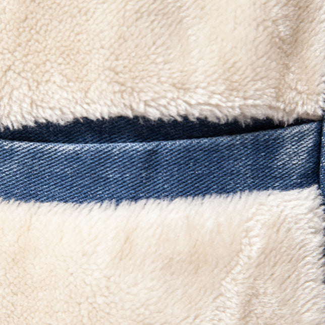 Herrer vinterjakke i denim-stil med hyggelig krave Stilla