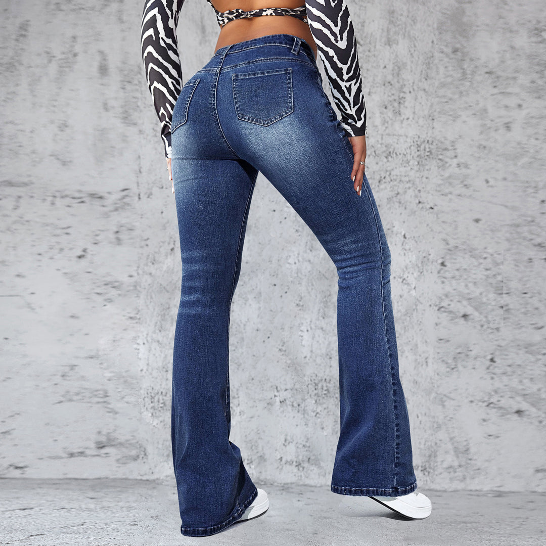 Dame Flared Jeans med høj skåret talje og formende snit Stilla