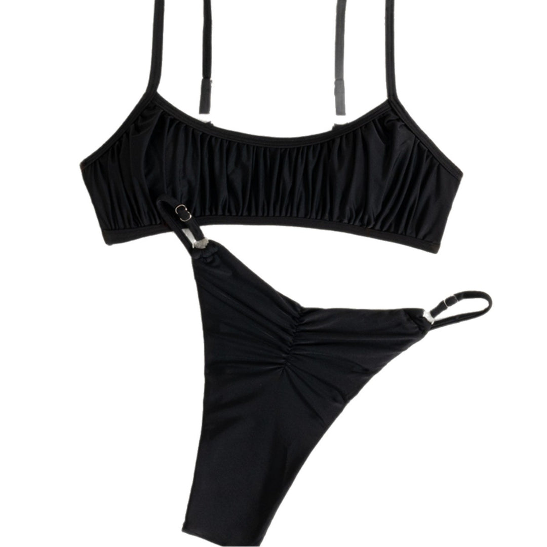Dame Bikini-sæt med romantiske ruffle detaljer og justerbare stropper Skovae