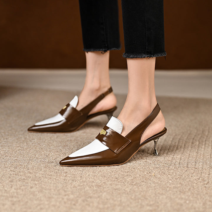 Femme Spids-Tå Slingback Hæle med elegant Accent Stilla