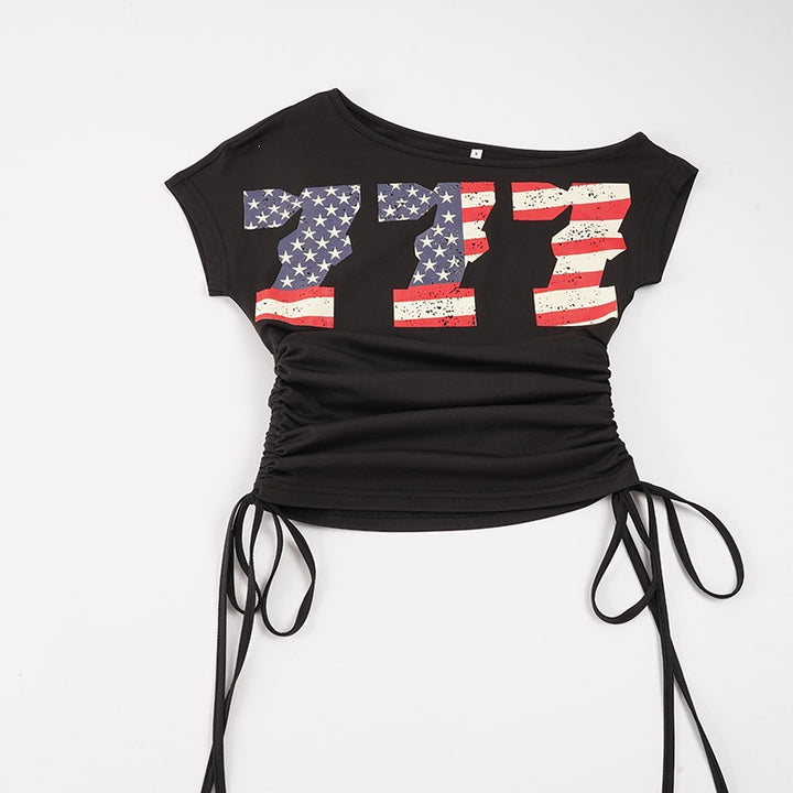 Dame mode afslappet Crop-Top med praktisk flæsekant Skovae