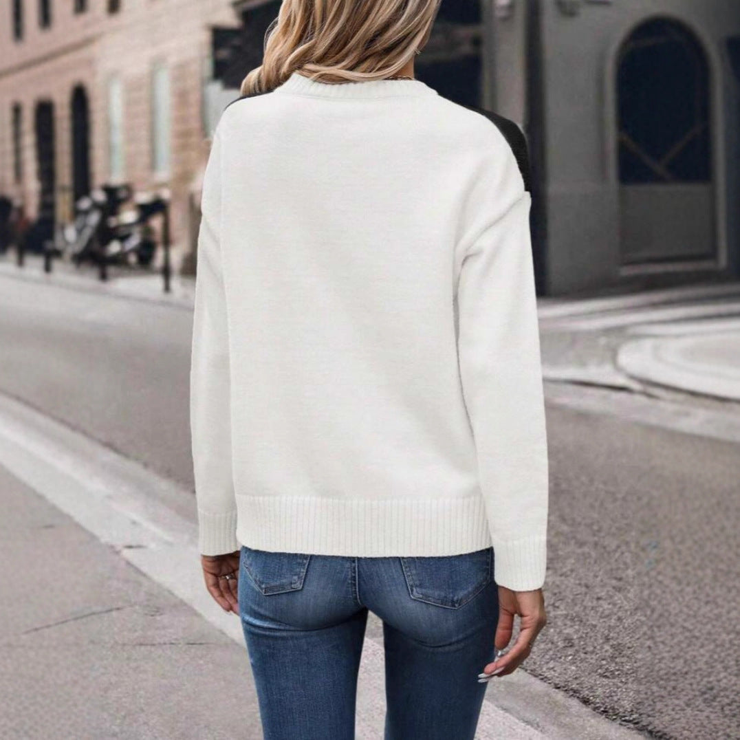 Kvindernes stilfulde sweater med geometrisk mønster og trendy snit Stilla