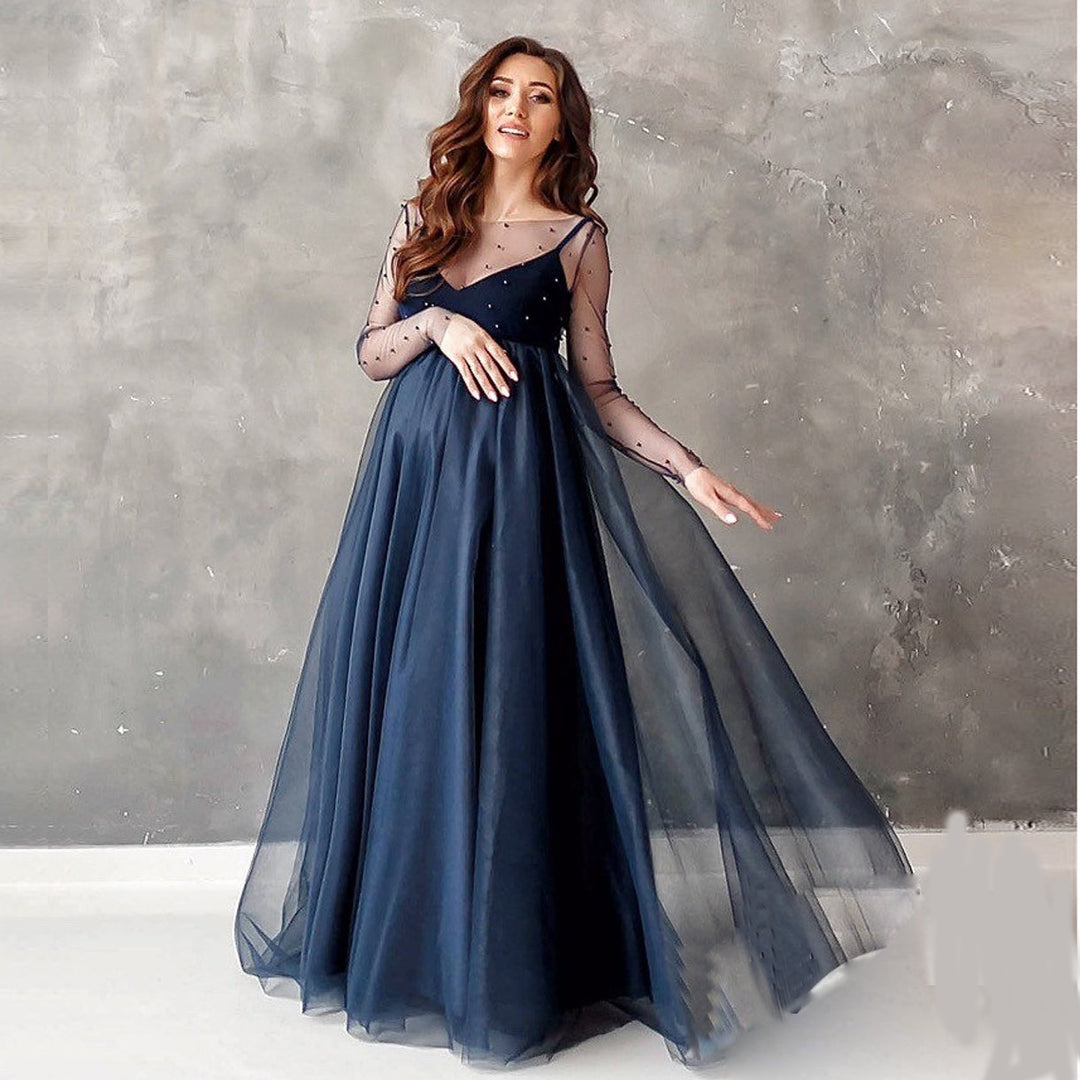 Dame Elegant Transparent Gravidkjole Stilla