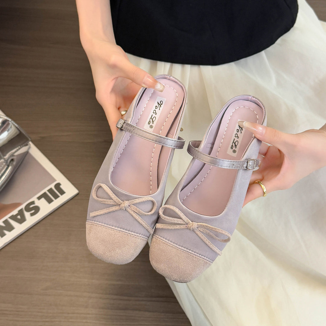 Femme Elegante Slingback Ballerinaer med Sløjfeakcent Stilla