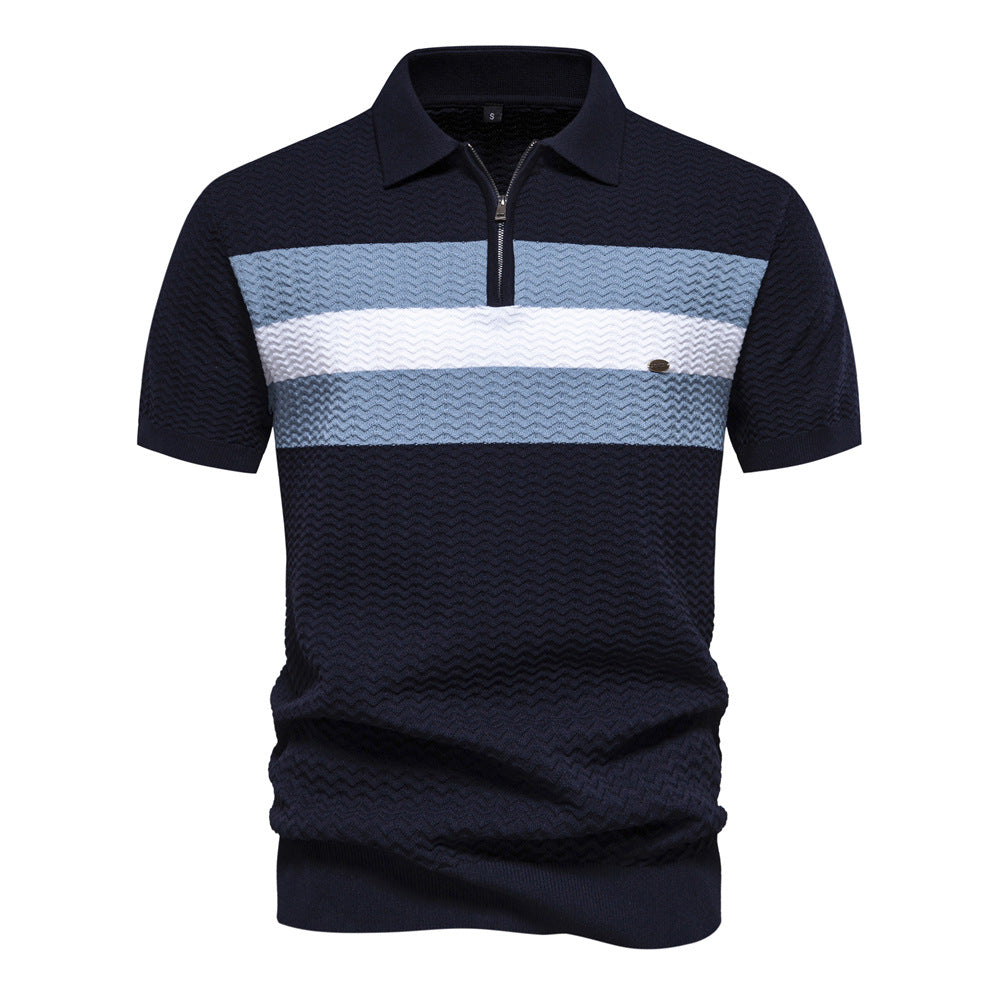 Herrer Polo-Shirt med innovativt struktureret design Stilla
