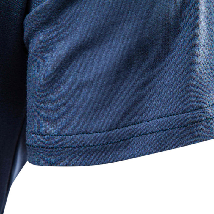 Herrer V-hals T-shirt med trykknapper og brystlomme Stilla
